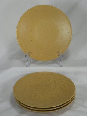 Pier 1 Natural Speckle stoneware earth tone tan color salad plate x 4